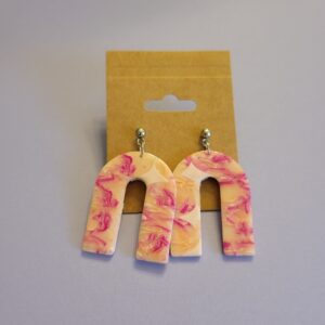 Pink Marble Earrings