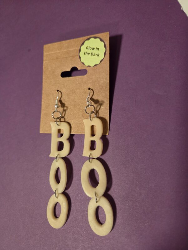 BOO Glow in the Dark Earrings - Image 2