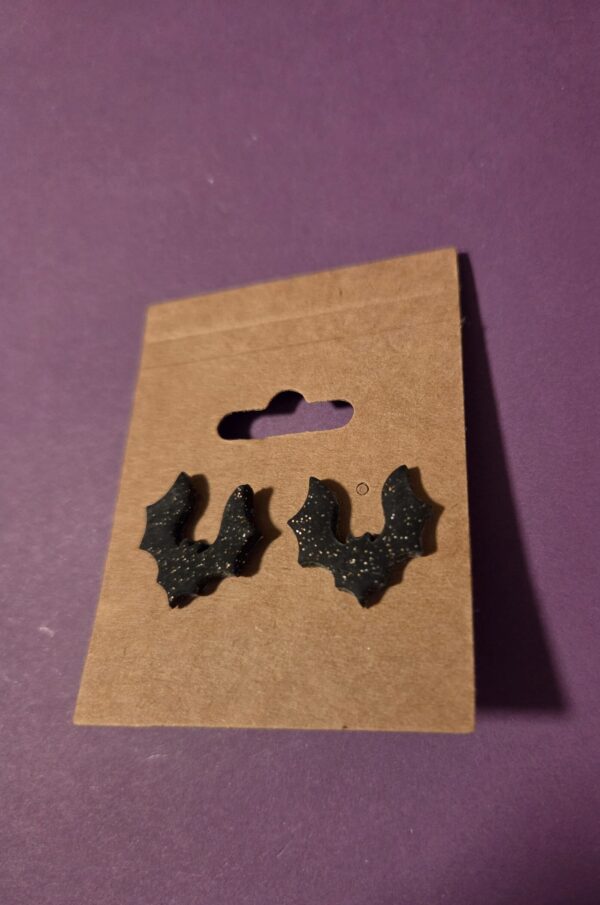 Glittery Bat Stud Earrings