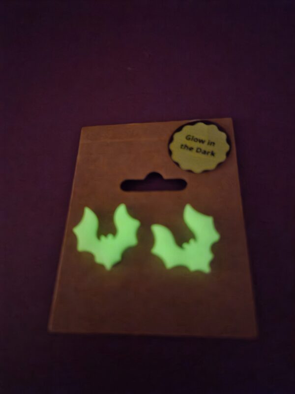 Glow In the Dark Bat Stud Earrings